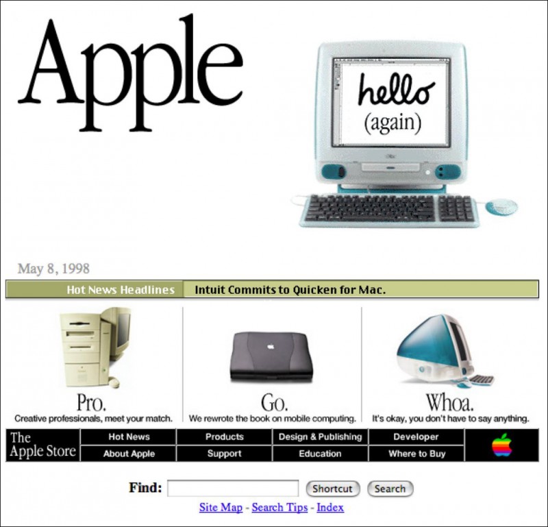Интерфейс Эппл 1998 год