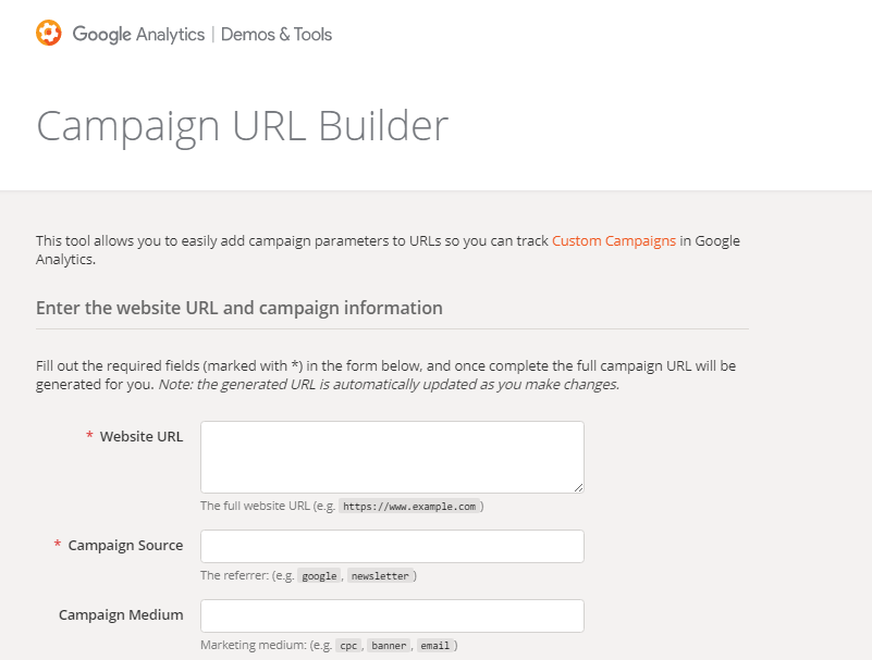 Campaign URL Builder - сервис для создания UTM-меток