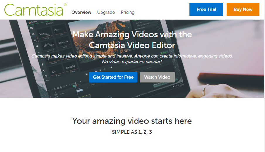 Camtasia - сервис для записи скриншотов в формате avi